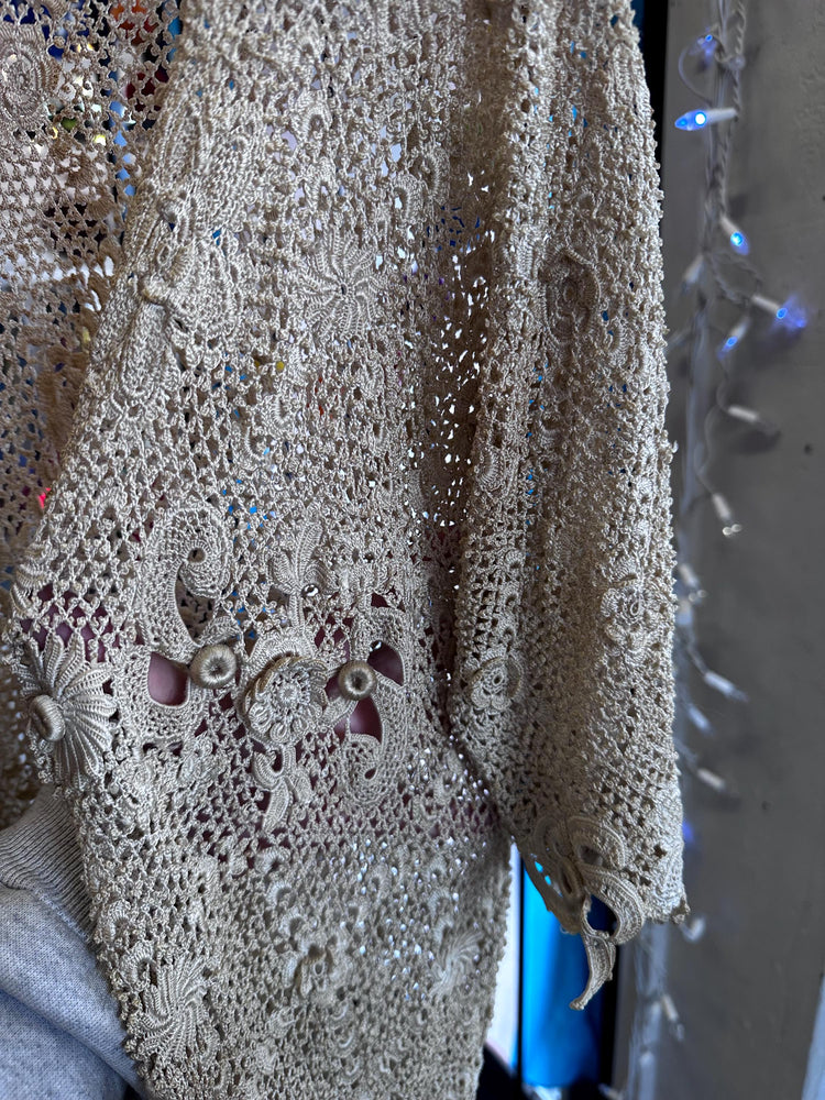 ANTIQUE EDWARDIAN 1900s Turn of the Century Irish Crochet Lace Cardigan blouse S/M SALE