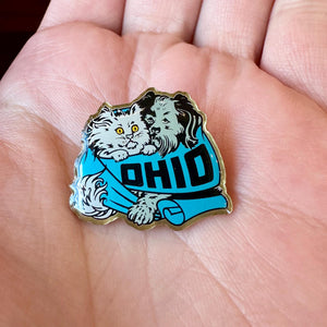 Deadstock Ohio Pride Cat and Dog Enamel Pin