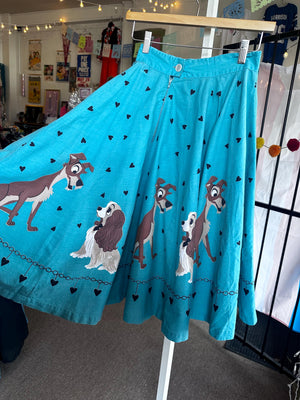 Vintage 1950s Disney “Lady and the Tramp Handmade Novelty Super Rare Rockabilly Circle Skirt
