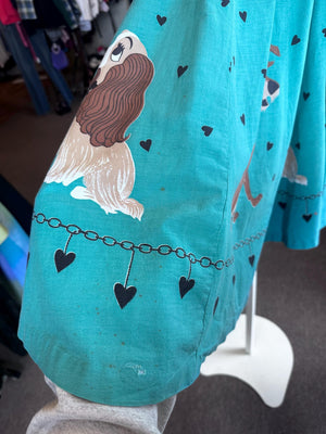 Vintage 1950s Disney “Lady and the Tramp Handmade Novelty Super Rare Rockabilly Circle Skirt