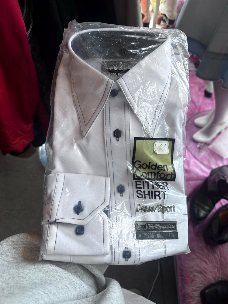 1970s/80s Deadstock Men’s Button Down Dress Shirts – NOS Sears “The Men’s Store” + Golden Comfort Either Shirt