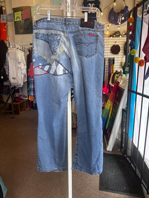 1990s Zana Di Y2K Embroidered Juniors Bratz Jeans Size Large