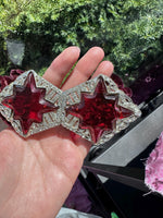 1920s Vintage Art Deco Glitter Lucite Starburst Belt Buckle with Rhinestones – As-Is