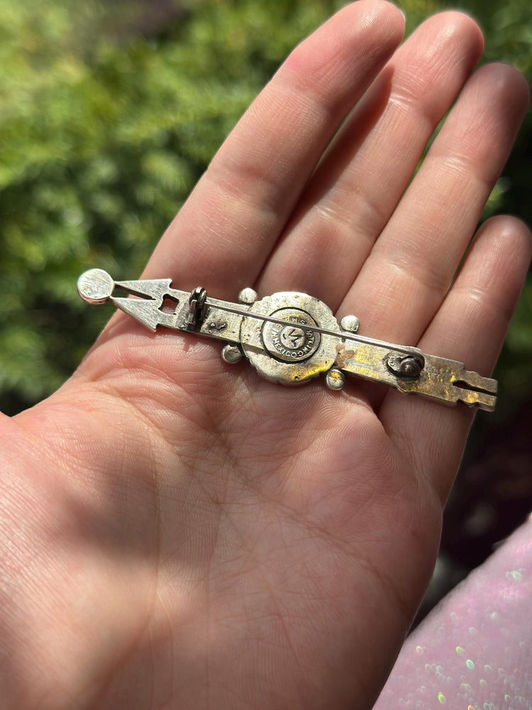 Vintage 1940s William Spratling Tribal Arrow Brooch – Amethyst & Sterling Silver
