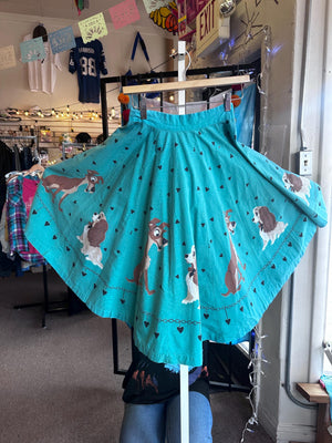 Vintage 1950s Disney “Lady and the Tramp Handmade Novelty Super Rare Rockabilly Circle Skirt