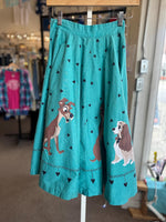 Vintage 1950s Disney “Lady and the Tramp Handmade Novelty Super Rare Rockabilly Circle Skirt
