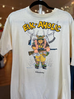 1990's Elk-A-Holic Novelty Montana T-Shirt XL AS IS