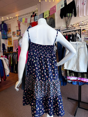 1970s Breezy Prairie Babydoll Sundress w/ Matching Bandana Bonnet – Size S/M