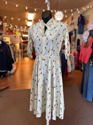 UNIQUE Vintage 1950's Handmade Hobby Horse Mary Blair Inspired Fabric Dress XS