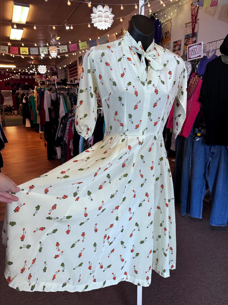 UNIQUE Vintage 1950's Handmade Hobby Horse Mary Blair Inspired Fabric Dress XS