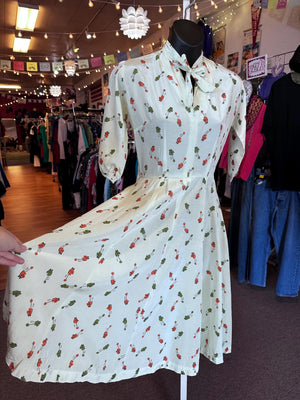 UNIQUE Vintage 1950's Handmade Hobby Horse Mary Blair Inspired Fabric Dress XS