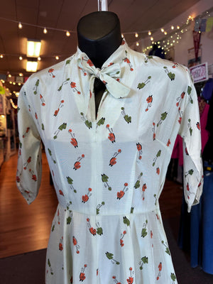 UNIQUE Vintage 1950's Handmade Hobby Horse Mary Blair Inspired Fabric Dress XS