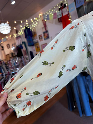 UNIQUE Vintage 1950's Handmade Hobby Horse Mary Blair Inspired Fabric Dress XS