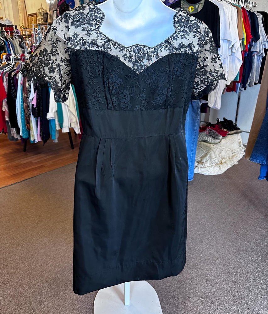 1950's Vintage Plus Size Size Large XL Classy Little Black Dress