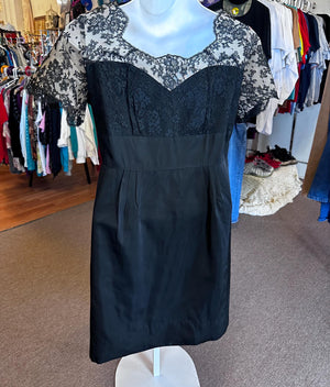 1950's Vintage Plus Size Size Large XL Classy Little Black Dress