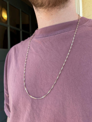 Sterling Silver Italian Twisted Curb Chain Necklace Mens Jewelry 30 inches SALE