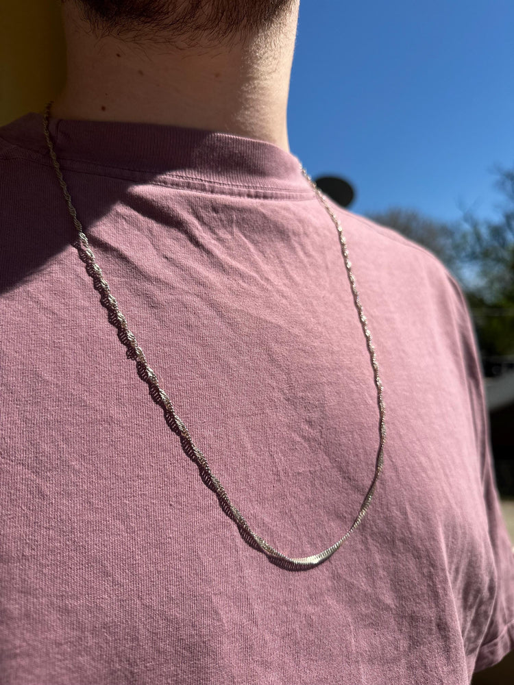 Sterling Silver Italian Twisted Curb Chain Necklace Mens Jewelry 30 inches SALE