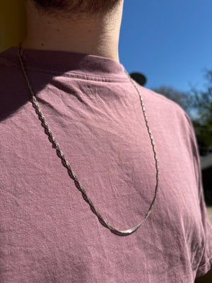 Sterling Silver Italian Twisted Curb Chain Necklace Mens Jewelry 30 inches SALE