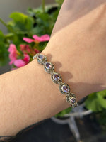 Art Deco Amethyst and Marcasite Bracelet stamped sterling silver