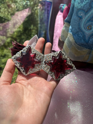 1920s Vintage Art Deco Glitter Lucite Starburst Belt Buckle with Rhinestones – As-Is