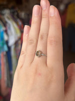 Vintage Sterling Silver Citrine Ring – Swirl Band, Size 7 (.925, 1.91g)