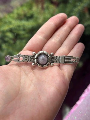 Vintage 1940s William Spratling Tribal Arrow Brooch – Amethyst & Sterling Silver