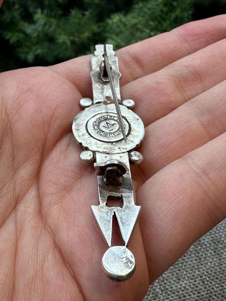 Vintage 1940s William Spratling Tribal Arrow Brooch – Amethyst & Sterling Silver