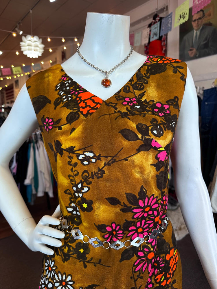 1970's RARE Women's Two Piece Disco Groovy Floral Tunic and Flare Pants VINTAGE size Small