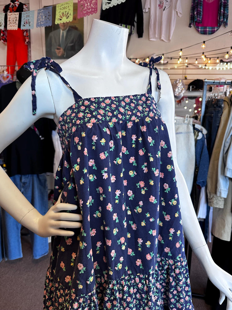 1970s Breezy Prairie Babydoll Sundress w/ Matching Bandana Bonnet – Size S/M
