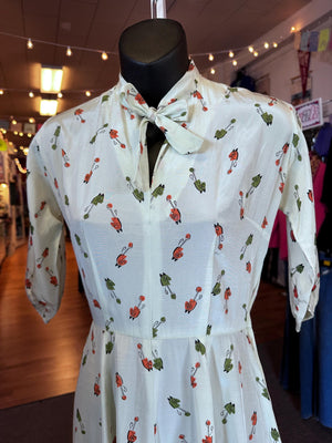 UNIQUE Vintage 1950's Handmade Hobby Horse Mary Blair Inspired Fabric Dress XS