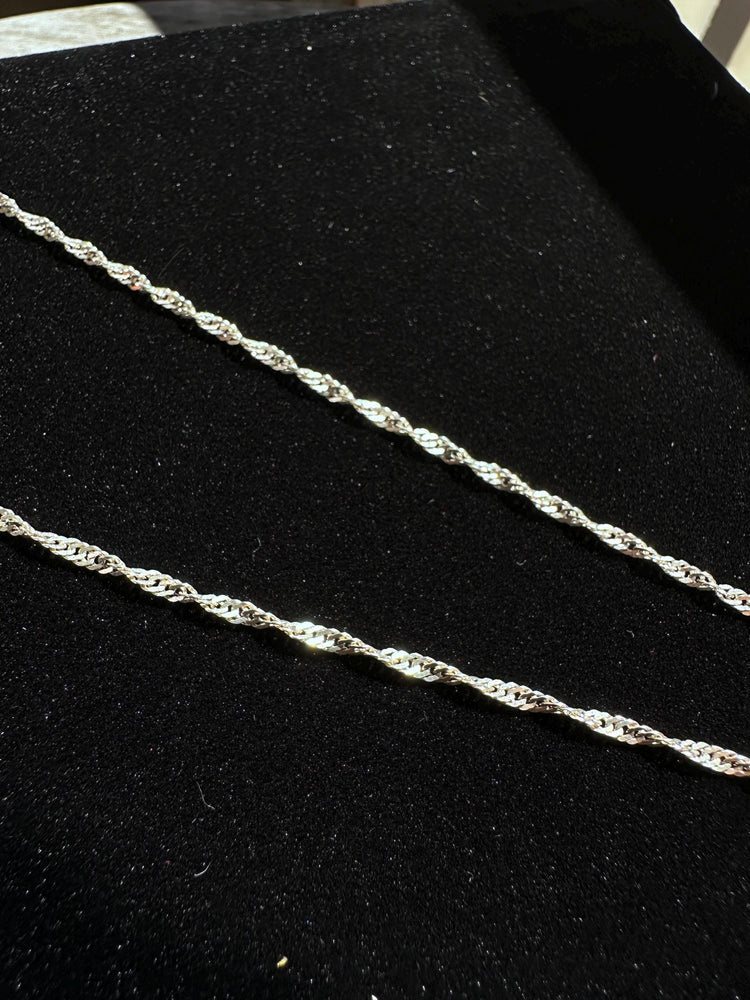 Sterling Silver Italian Twisted Curb Chain Necklace Mens Jewelry 30 inches SALE