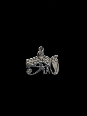 Sterling Silver Eye of Horus White Enamel Pendant Charm