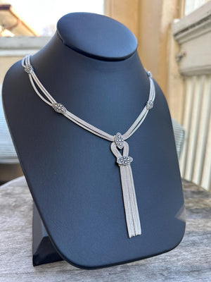 Rare Vintage Cascading Sterling Silver Rope Necklace – Art Deco Design