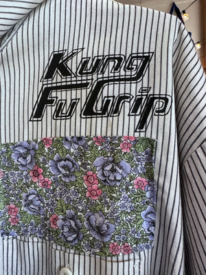 1990's Vintage DIY Work Shirt Streetwear Kung Fu Grip Toledo Ohio XXL DIY ScreenPrint