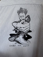 1990's Vintage DIY Work Shirt Streetwear Kung Fu Grip Toledo Ohio XXL DIY ScreenPrint