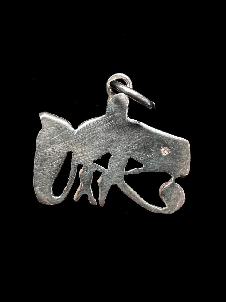 Sterling Silver Eye of Horus White Enamel Pendant Charm