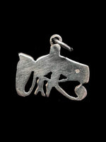Sterling Silver Eye of Horus White Enamel Pendant Charm