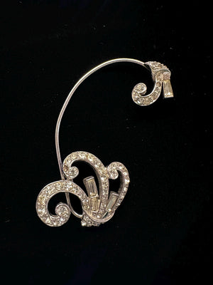 1940s Vintage Marcel Boucher Earwrap/Ear cuff Signed Filligree Swirls