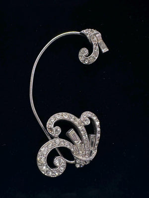 1940s Vintage Marcel Boucher Earwrap/Ear cuff Signed Filligree Swirls