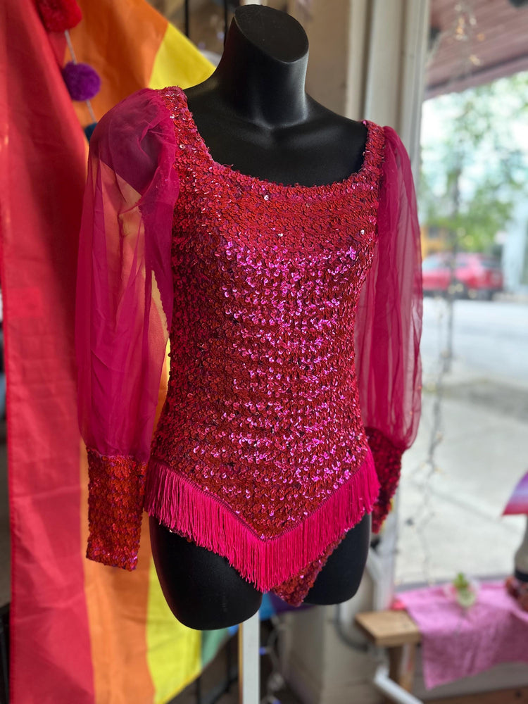 Vintage 1970's/60's Dance or Ice Skating Chappell Roan Midwest Princess Bodysuit XS