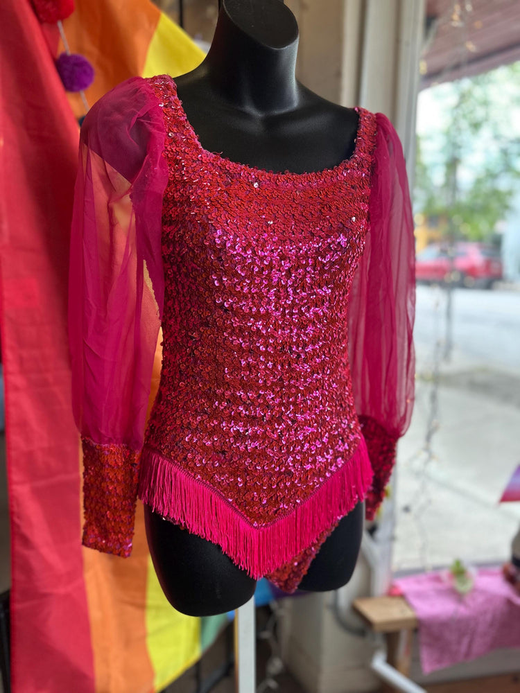 Vintage 1970's/60's Dance or Ice Skating Chappell Roan Midwest Princess Bodysuit XS