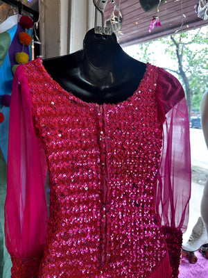 Vintage 1970's/60's Dance or Ice Skating Chappell Roan Midwest Princess Bodysuit XS
