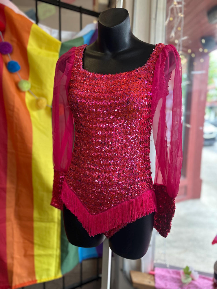 Vintage 1970's/60's Dance or Ice Skating Chappell Roan Midwest Princess Bodysuit XS