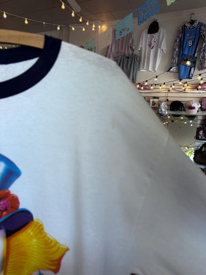 1995 Vintage Rare Pez Clown Ringer Tee Shirt As Is XL/2XL