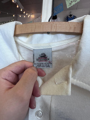 Vintage 1970's/80s Men's Corvair Chevrolet Embroidered and Screen Printed Dealer Polo Thin Cotton size Large