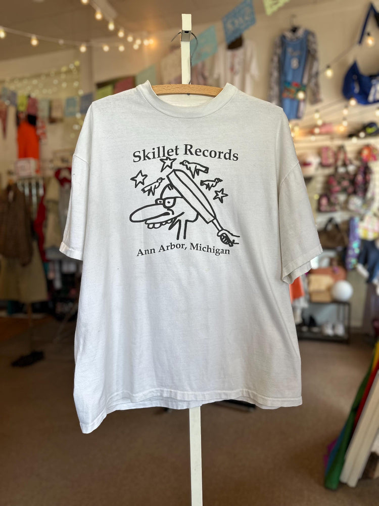 Vintage 90's/2000's Ann Arbor History Skillet Records Tshirt Size XL printed on Cotton As Is