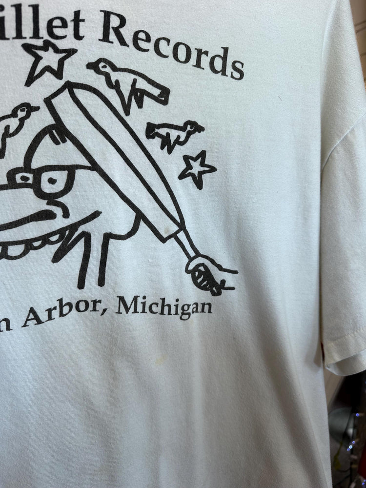 Vintage 90's/2000's Ann Arbor History Skillet Records Tshirt Size XL printed on Cotton As Is