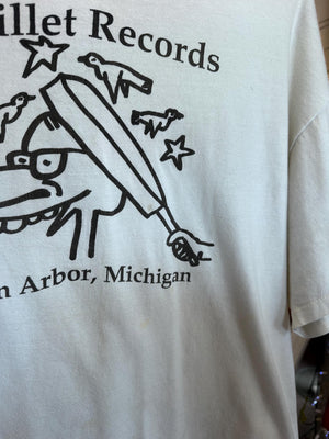 Vintage 90's/2000's Ann Arbor History Skillet Records Tshirt Size XL printed on Cotton As Is