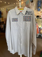 1990's Vintage DIY Work Shirt Streetwear Kung Fu Grip Toledo Ohio XXL DIY ScreenPrint