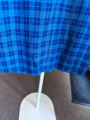 Vintage  K-10 1960's/50's Plus Size 2XL 3XL Plaid Blue Dress